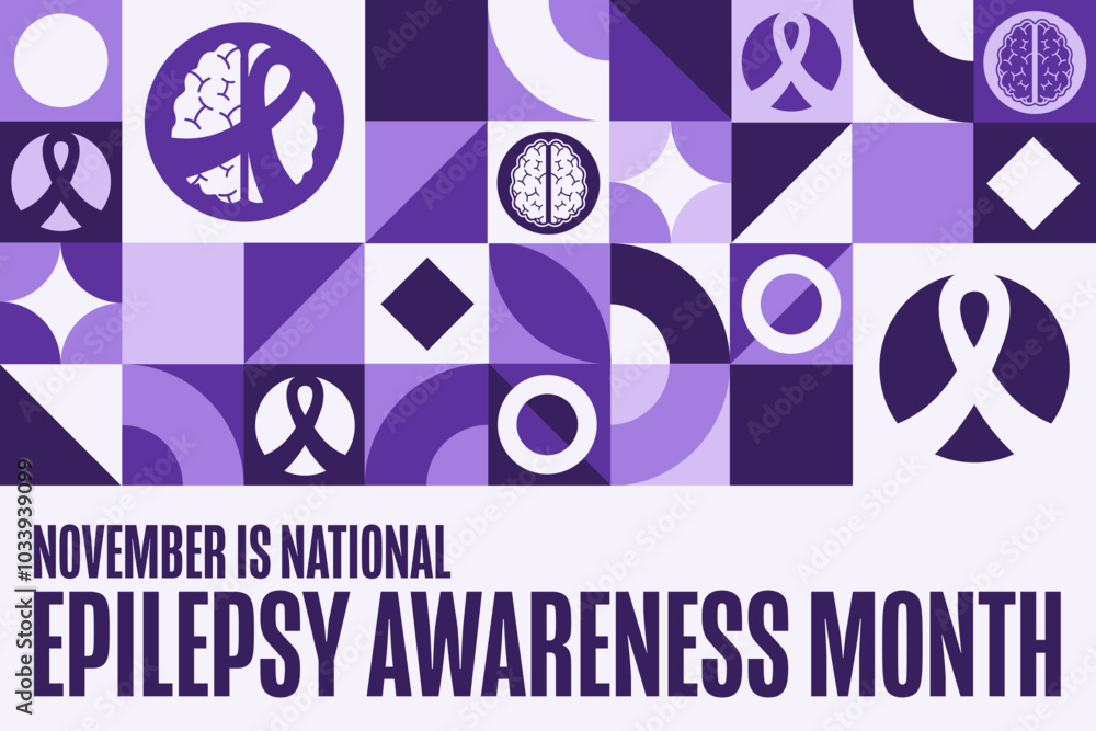 November is National Epilepsy Awareness Month. Holiday concept. Template for background, banner, card, poster with text. Vector EPS10 illustration.