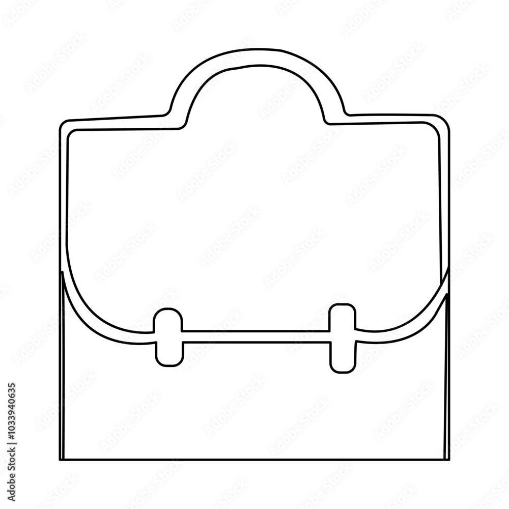 School bag continuous one line drawing outline vector icon School bag continuous one line drawing outline vector icon