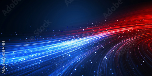 Abstract Red and Blue Dynamic Light Streaks Background