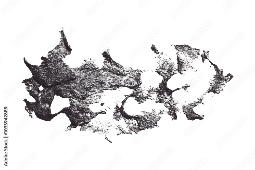 Isolated black clay texture on transparent background. Isolated black clay texture on transparent background.