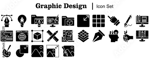 Graphic Design related icon set	