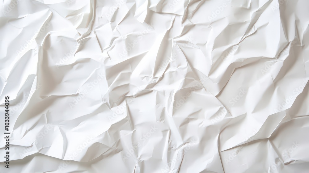 Obraz premium Textured White Crumpled Paper Background
