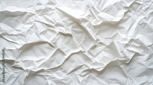 Crumpled White Paper Texture Background