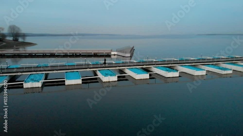 People walk around the night resort