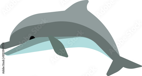 Dolphin color icon. Cute marine animal symbol