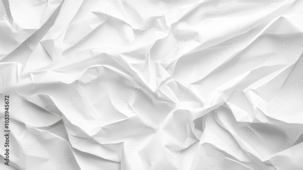 Textured White Crumpled Paper Background Textured White Crumpled Paper Background