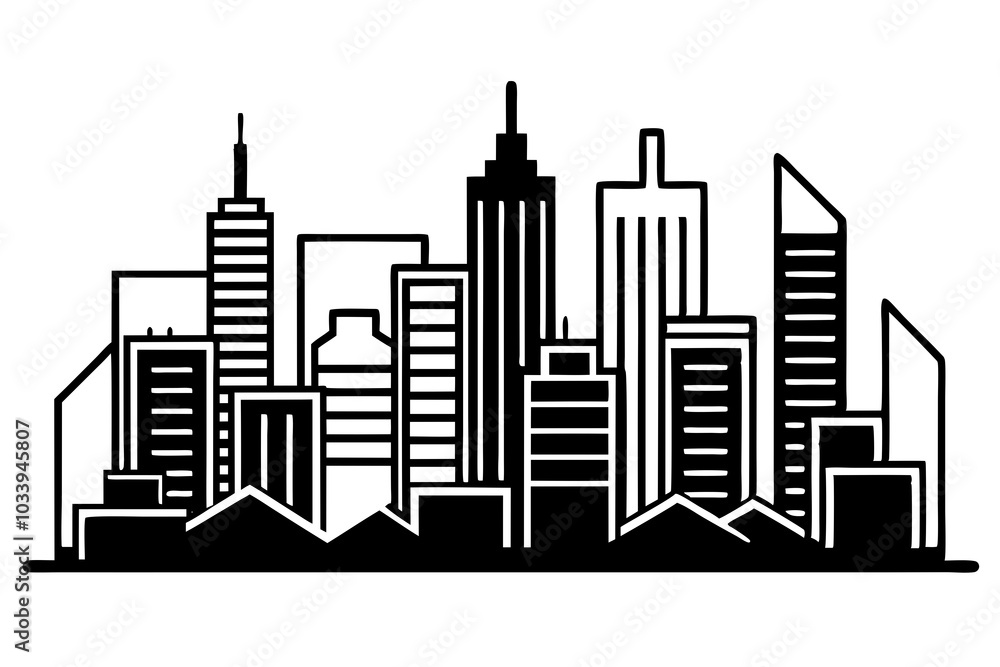 Fototapeta premium city skyline silhouette