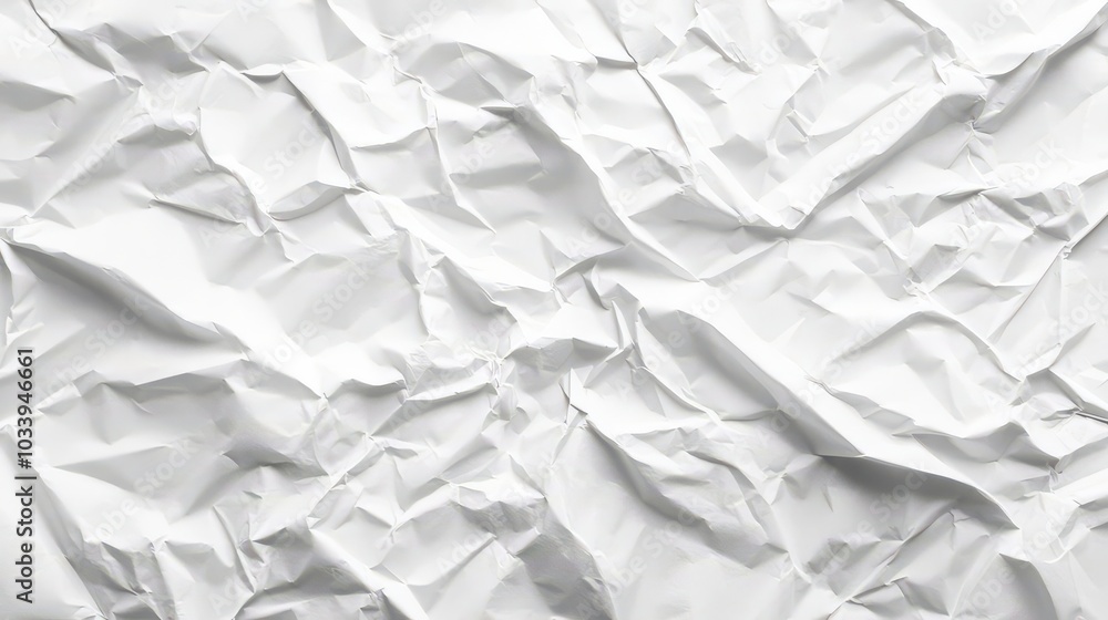 Crumpled White Paper Texture for Creative Projects
