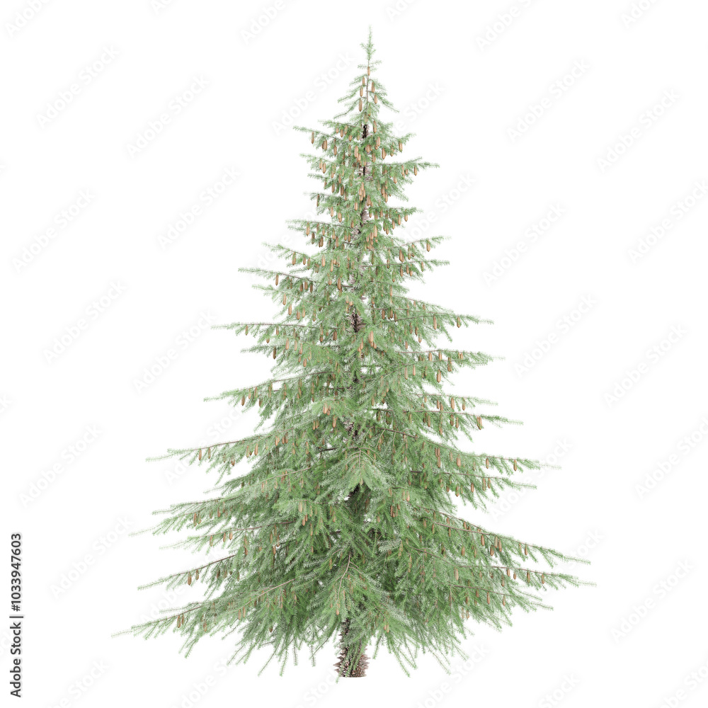 Fototapeta premium Collection of Fir tree isolated on transparent Canvas