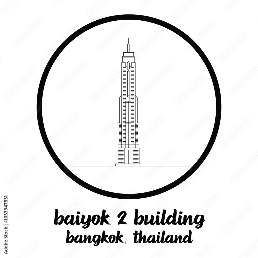 Circle Icon Baiyok 2 Building. Vector illustration Circle Icon Baiyok 2 Building. Vector illustration