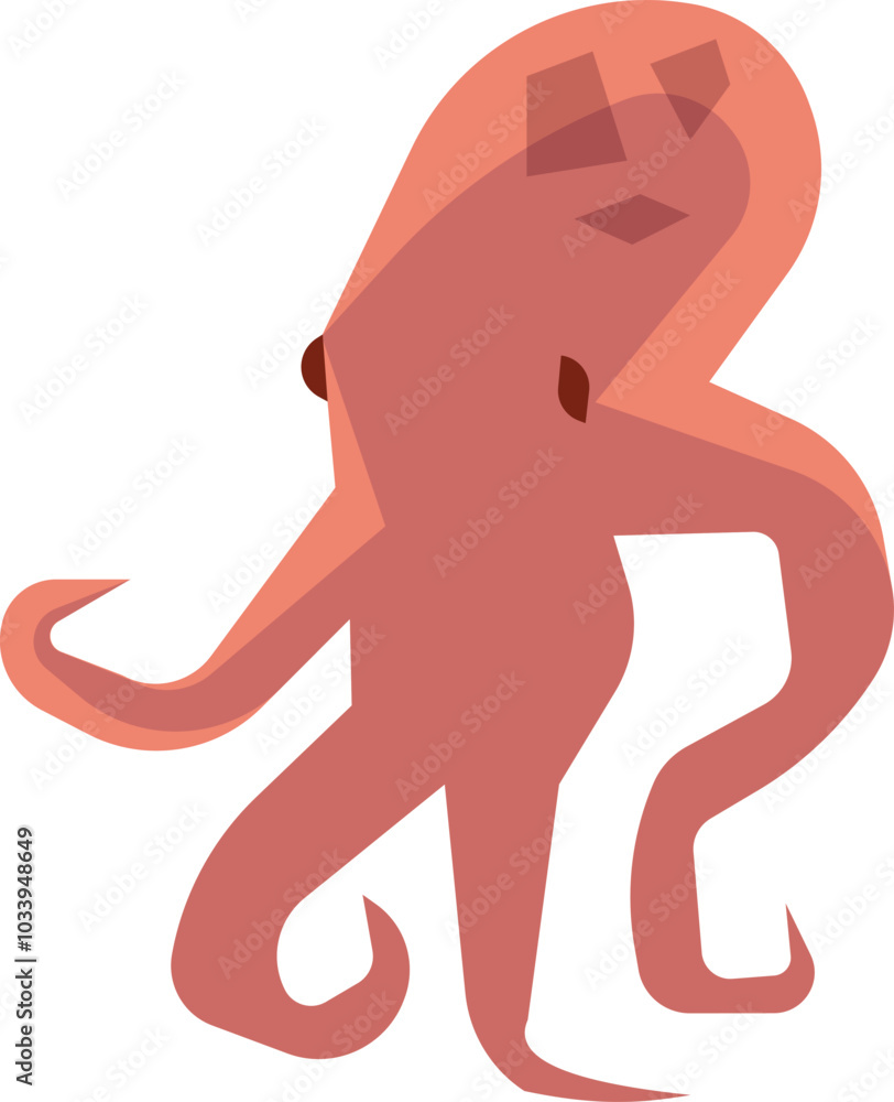 Octopus flat icon. Ocean animal. Wildlife fauna Octopus flat icon. Ocean animal. Wildlife fauna