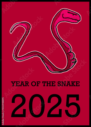 2025 year of the snake poster design photo