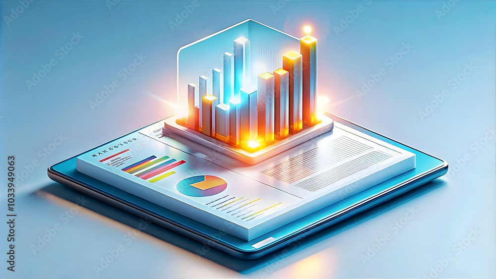 Macro Shot of a Holographic Business Report Under Review � Glowing Light Reflecting Data-Driven Decisions and Modern Collaboration in Futuristic Meeting Environment Macro Shot of a Holographic Business Report Under Review � Glowing Light Reflecting Data-Driven Decisions and Modern Collaboration in Futuristic Meeting Environment