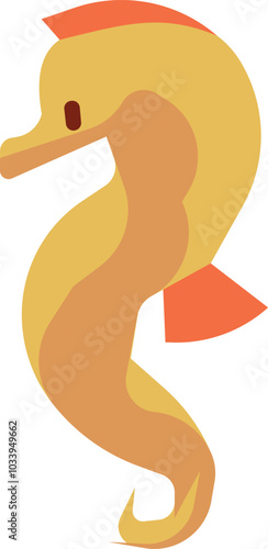 Seahorse color icon. Aquatic fauna. Marine animal