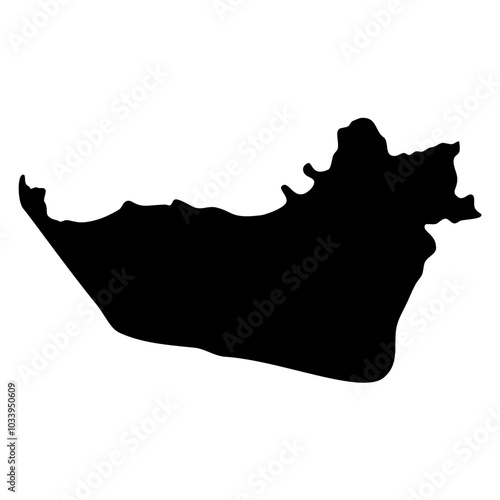 Abu Dhabi map silhouette. Vector Image