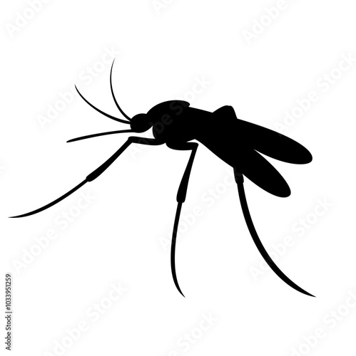Mosquito animal silhouette. Vector image