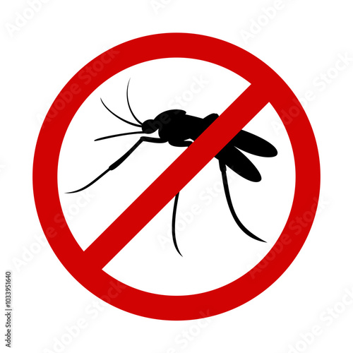 No mosquito silhouette vector image