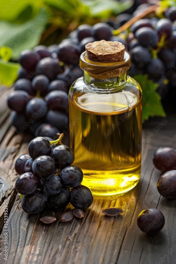 grape seed extract in a small jar. Selective focus. Generative AI, grape seed extract in a small jar. Selective focus. Generative AI,