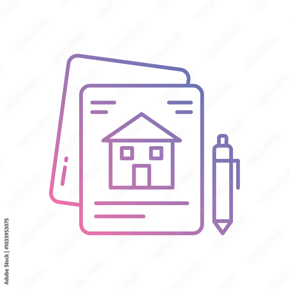 Property Contract vector icon stock illustration