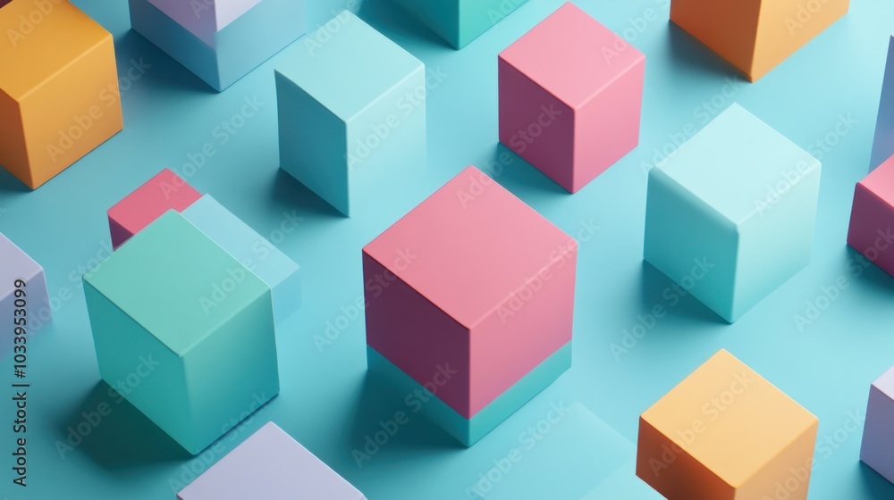 Colorful Cubes Abstract Design Colorful Cubes Abstract Design