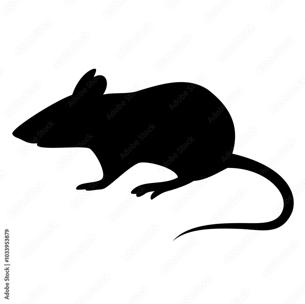 Obraz premium Mouse animal silhouette. Vector image