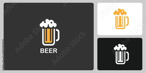 Modern Beer Mug Logo Template