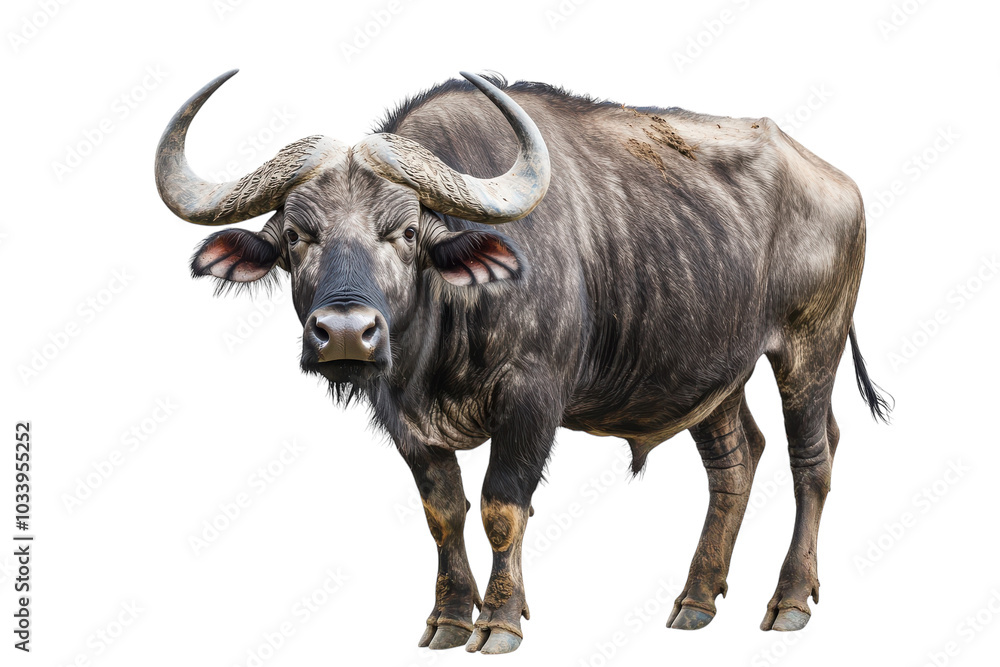 High-Quality Image of a Water Buffalo Isolated on transparent Background for Nature and Animal Projects High-Quality Image of a Water Buffalo Isolated on transparent Background for Nature and Animal Projects