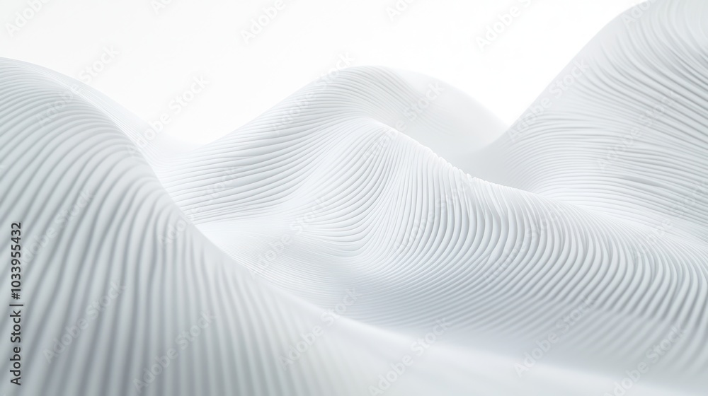 Abstract White 3D Wavy Lines Abstract White 3D Wavy Lines
