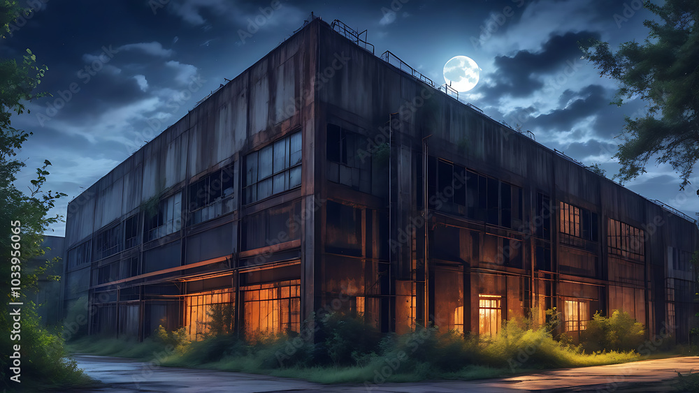 sunset in the industrial factory sunset in the industrial factory