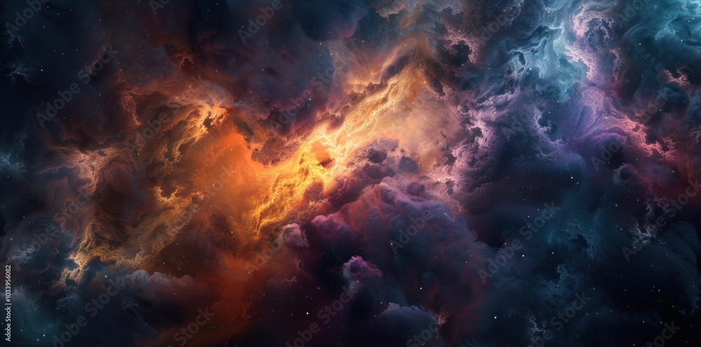 Cosmic nebula, colorful space background with vibrant hues of orange, purple, and blue creating a dramatic and mesmerizing visual effect in the universe s vastness Cosmic nebula, colorful space background with vibrant hues of orange, purple, and blue creating a dramatic and mesmerizing visual effect in the universe s vastness