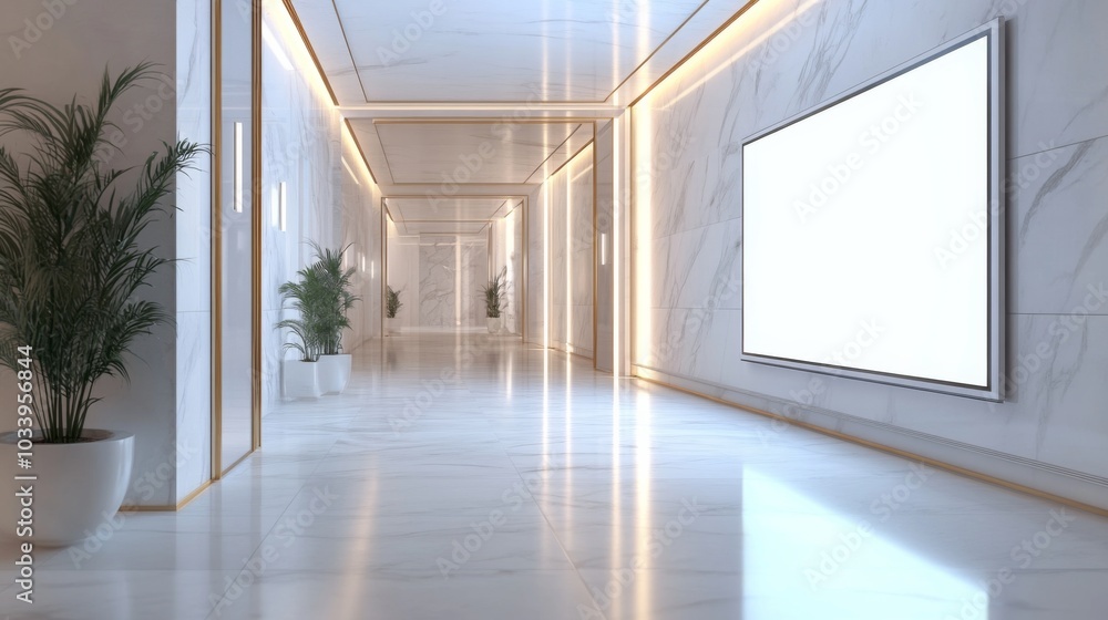 Fototapeta premium Modern Minimalistic Marble Hallway
