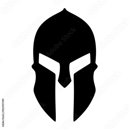 Spartan Helmet Silhouette. Vector image