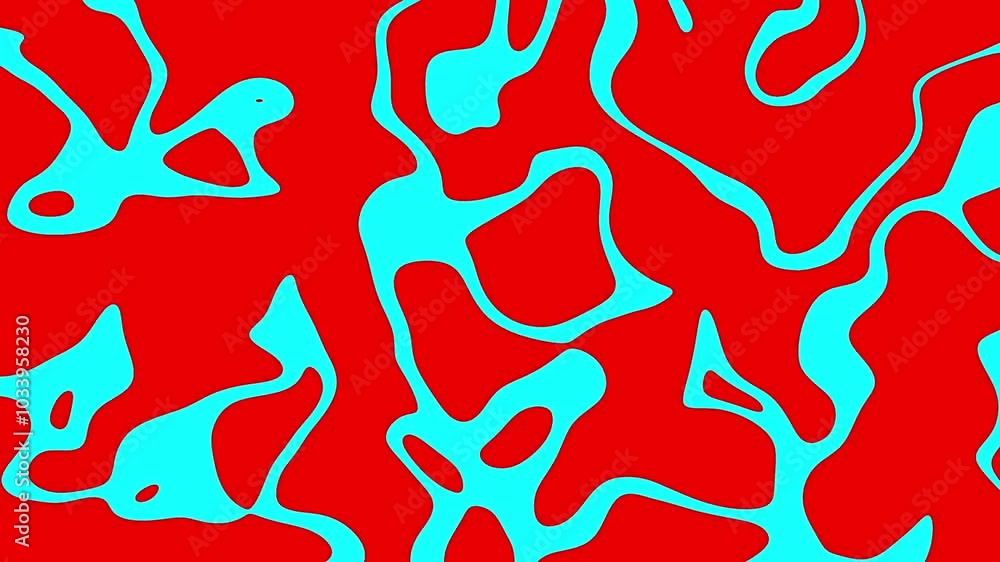 Abstract pattern with red and blue swirling shapes motion backgrounds. Seamless looping video animation 4K footage Abstract pattern with red and blue swirling shapes motion backgrounds. Seamless looping video animation 4K footage