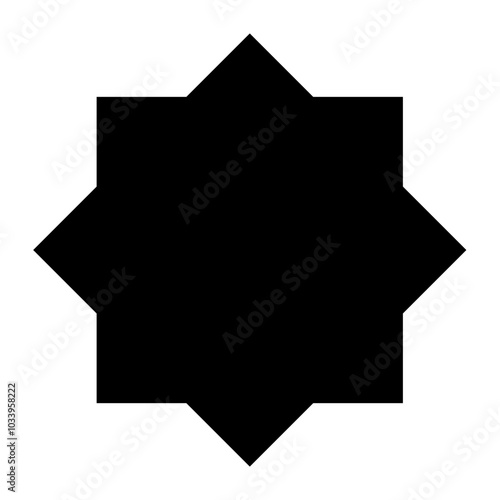 Islamic octagon star silhouette. Vector image