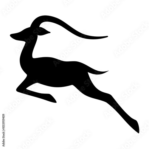 Antelope gazelle animal silhouette, Vector image
