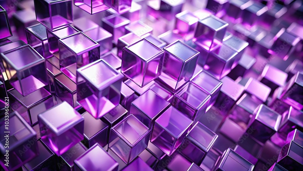 Abstract purple crystal cubes on soft light modern geometric background minimalist Abstract purple crystal cubes on soft light modern geometric background minimalist