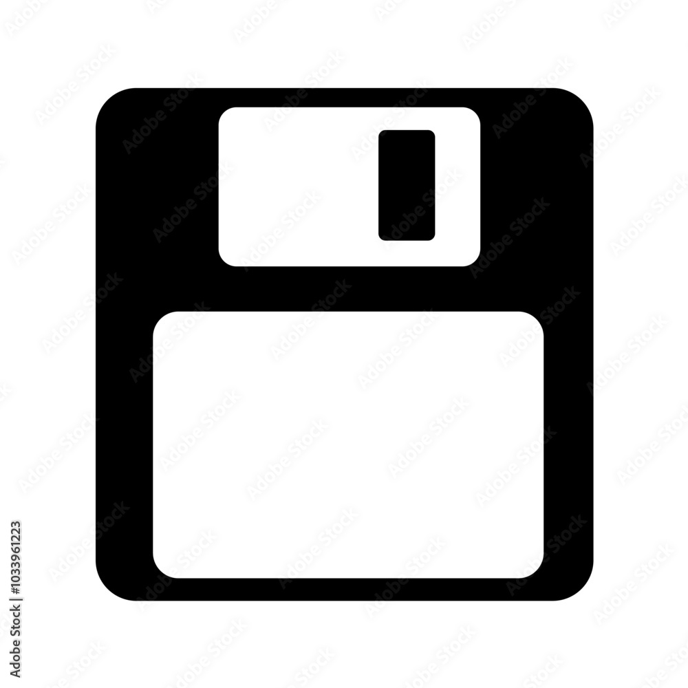 Floppy disk silhouette. Vector image Floppy disk silhouette. Vector image