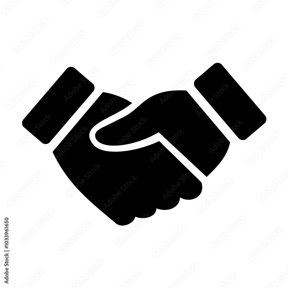 Handshake icon silhouette. Vector image Handshake icon silhouette. Vector image