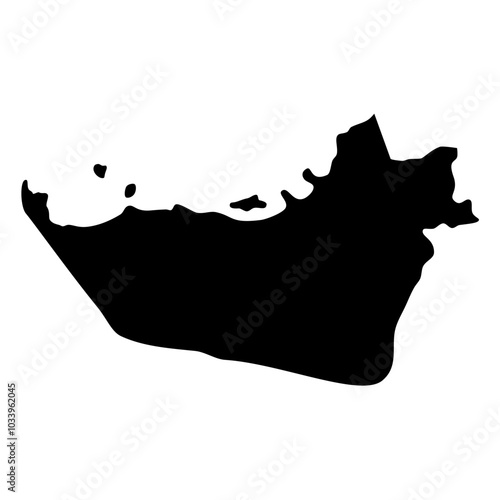 Abu dhabi map silhouette. Vector Image