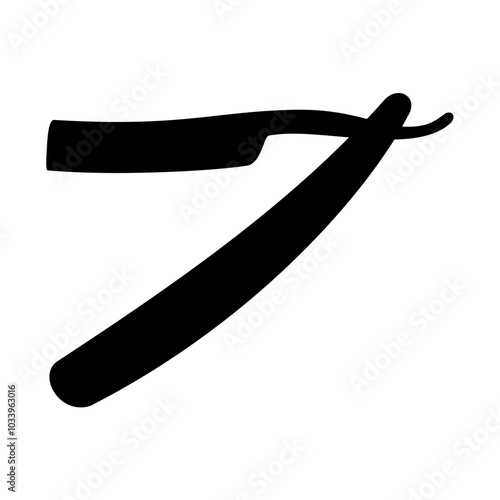 Straight razor silhouette. Vector image