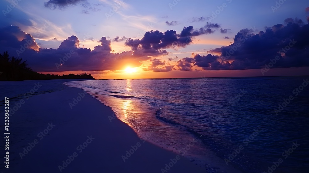 Fototapeta premium blue see and white sand of the mnemba atoll. 
