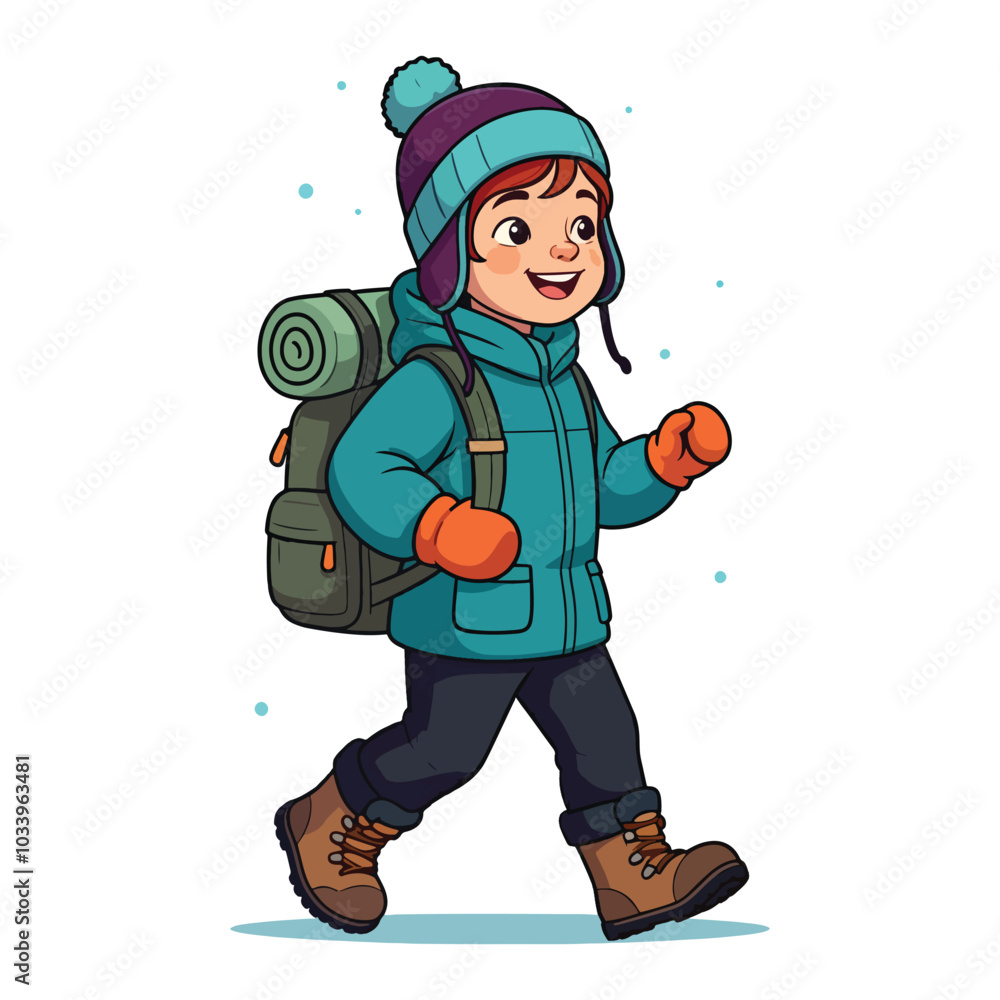Cute Backpacker Prepared for Cold Weather Adventure Cute Backpacker Prepared for Cold Weather Adventure