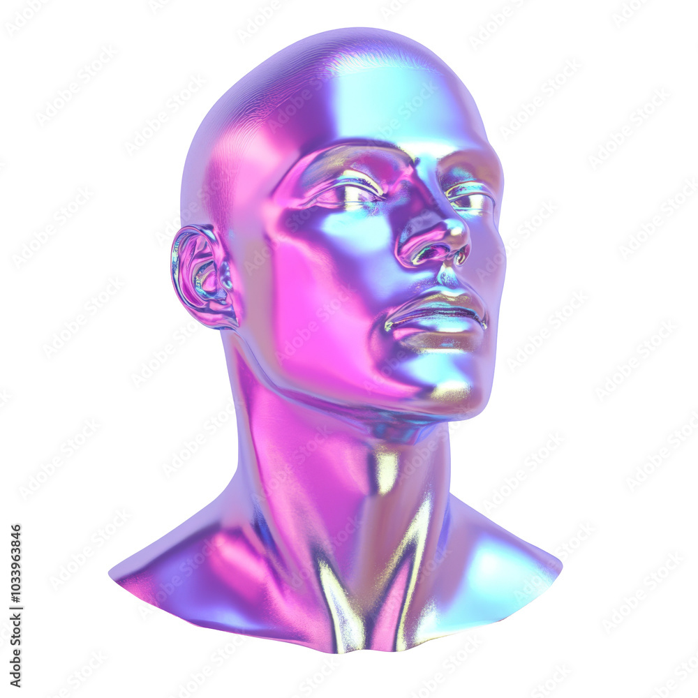Glossy Holographic Mannequin with Vibrant Colors Glossy Holographic Mannequin with Vibrant Colors