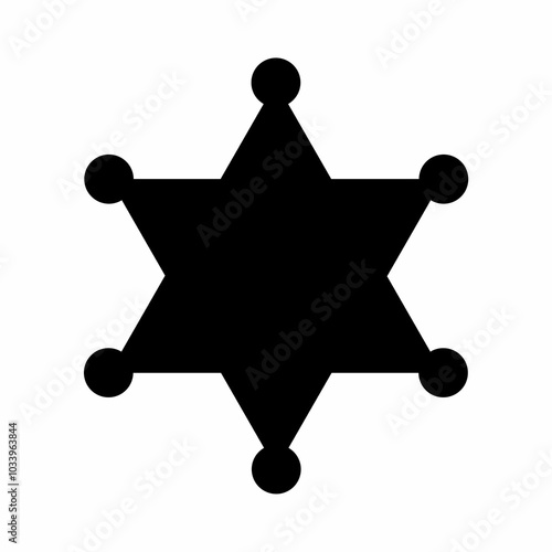 Sheriff star silhouette. Design image