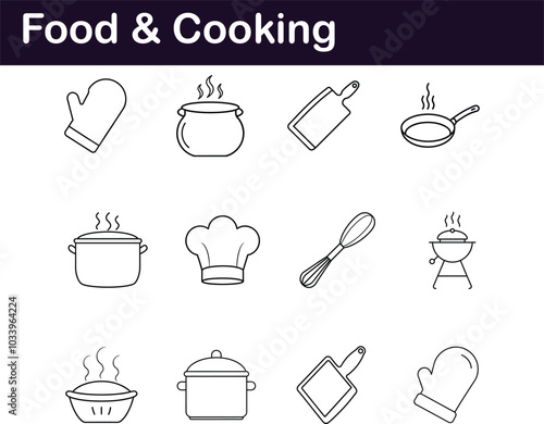 Food & Cooking Icon Set - Kitchen Tools