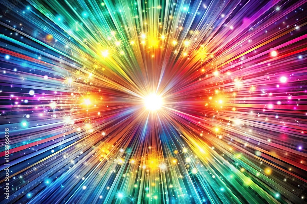 Obraz premium Abstract radial pattern background with colorful burst close-up