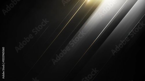 Abstract Gold Lines and Black Background