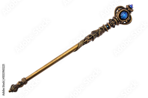 Isolated Wizard Staff on transparent Background Perfect for Fantasy-Themed Designs and Illustrations
