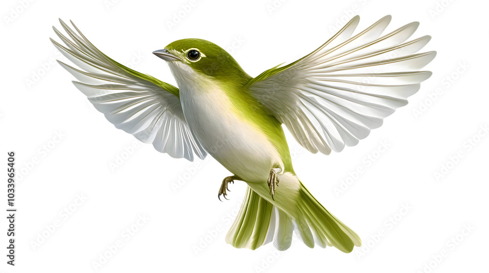 Obraz premium Green Backed Bird on Transparent Background PNG, Pattern Background, Wallpaper, Cover and Screen of Smartphone, PC, Laptop, Transparent PNG