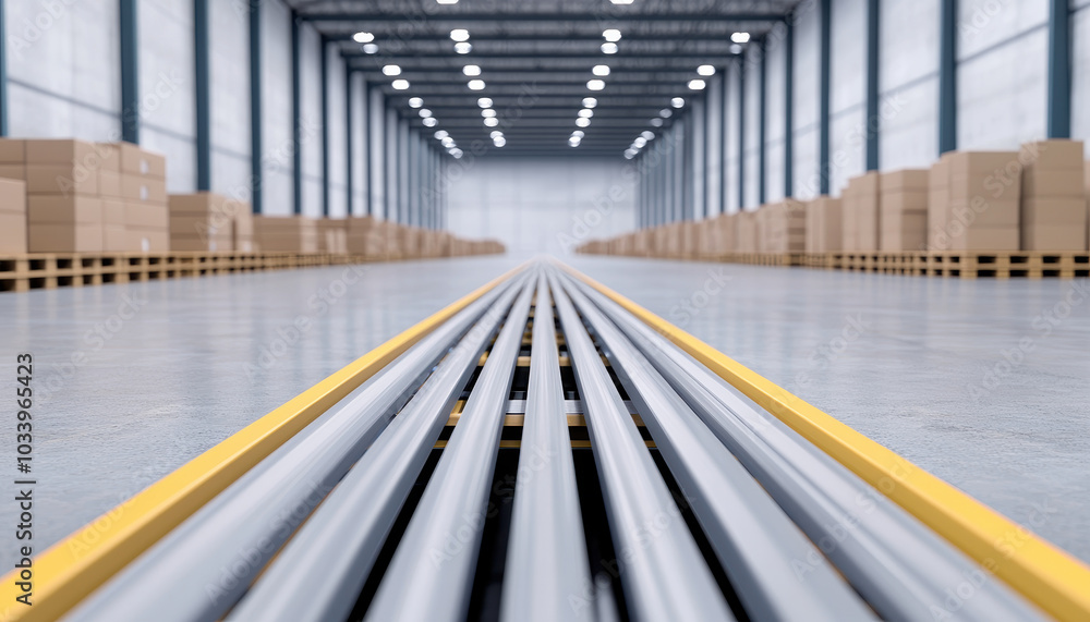 Fototapeta premium Efficient logistics in modern warehousing a perspective on streamlined operations and inventory management